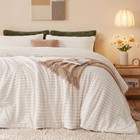Fluffy Comforter Set 3 Pieces - Fleece Fluffy Soft   Warm Queen Cream White