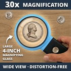 Vision Aid 30x Magnifying Glass With Bright 21 Led Lights Hands-free Magnifier