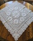 12pc Vtg Mix Linen Lot Crochet Doily Lace Square Tablecloth Tapestry Pillow Sham