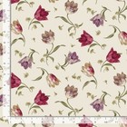 Fleur Tossed Medium Tulips Flowers Cd1905 Cream Timeless Durable Cotton Fabric