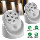 7 Led Motion Light Activated Sensor Battery Powered Cabinet Stair Night Light