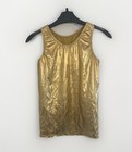 Leo   s Dancewear Gold Foil Lame Jazz Top Adult Large Y2k Costume Stagewear Dance