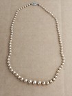 Estate Graduating Pearl Necklace 14kt White Gold Clasp