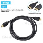 Lot Of 100 Count 2 0 Hdmi Cables High Speed 6ft 2160p Black Hdmi Cable 4k Ps3