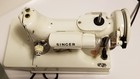 Vintage White Singer 221-k Featherweight Sewing Machine With Green white Case
