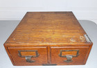 Antique 1920 Oak File Cabinet Library Index - Brass Accents Yawman   Erbe