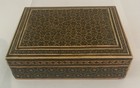 Vtg  Middle Eastern Persian Khatam Kari Jewelry Box Micro Mosaic Pattern