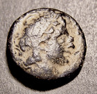 Tryphon  Rare King W  Macedonian Helmet  Ashkelon  Israel  16-17mm Greek Coin