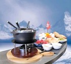 Swissmar Summit 10-piece Matte Black Cast Iron Fondue Set