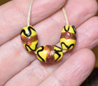 Antique Venetian Yellow Lampwork Italian Wedding Cake Beads  African Trade Beads