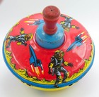Vintage Tin Lithograph Spinning Top Space Theme   b2 