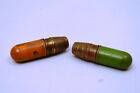 Vintage Bullet Shaped Travel Sewing Kit Thimble Cap Thread   Needle Circa 1930  