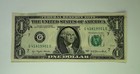 1977 Federal Reserve Note One   1  Dollar With Ink Smear On Reverse Over Seal 