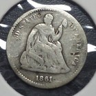 Vg  Details Civil War 1861 P Seated Liberty 5c Silver Half Dime Free Shipping 