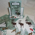Stampin Up  Card Kit Regal Reindeer Thinking Of You Holiday Christmas Fun Fold