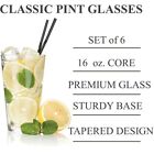 Set Of 6 Premium Beer Pint Glasses 16 Oz Cocktail Mixing Glasses Beverage Cups