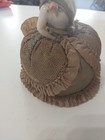Antique German 1920s Style Flapper Girl Porcelain Half Doll Lady Pin Cushion 