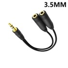 3 5mm Aux Audio Mic Splitter 1 Male To 2 Female Gold Plated Headphone Cable