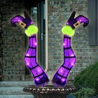 Set Of 2 Halloween Lighted Wicked Witch Legs With Stakes - 22  - Purple