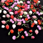 100pcs Nail Charms Red Pink Cherries Strawberries 3d Nail Rhinestones Colorful 
