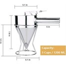 Pancake Batter Dispenser 40oz  1 2 L Stainless Steel Funnel Cake Dispenser