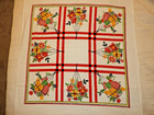 Vintage Startex Retro Kitchen Tea Towel  Fruit And Flower Basket Pattern 1950s