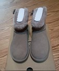Women s  Ugg Mini Bailey Mixed Bow Boots Caribu Suede And Sheepskin New      Sz 7