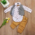 2pcs Toddler Kids Baby Boys Gentleman T-shirt Top pants Outfits Clothes Suit Set