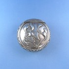 Art Nouveau Mistletoe Powder Compact   Antique Silver Plated