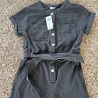 Abercrombie Kids Girls Gray Button Up Jumpsuit Romper Size 9 10 New
