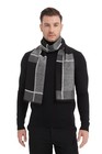 Men s Winter Scarf Cashmere Feel Super Soft   Warm Plaid Grey