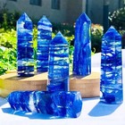 Natural Blueberry Quartz Tower Obelisk Healing Crystal Wand Reiki Home Decor