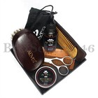 Beard Grooming Kit For Men Gift Set-beard Oil balm wood Comb apron scissors Tool
