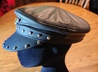 Harley Davidson Henschel Usa Xl Studded Leather Hat-viet Nam Era Huey Squad Pin 