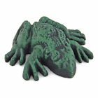 Cast Iron Green Frog Figurine Toad Statue Paperweight Garden Porch Pond Decor 4 