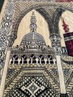 Vintage Saudi Arabian Spinning Mill Red Muslim Mecca Prayer Rug Tapestry 24x43