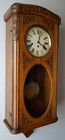 Antique German Quarter Hour Westminster Chime Carved Box Wall Clock 8-day