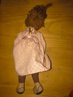 Very Rare Vintage Applause 9  Plush Yarn Hair Doll Pink Floral Dress