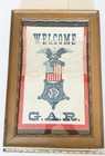 Misprinted Grand Army Of The Republic Gar Welcome Banner Framed