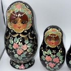 Russian Wooden Nesting Dolls Set Of 5 Piece Floral Hand Painted Vintage Vintage