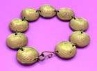 Gold Tone Double Sided 20 Centimos Peruvian Coin Bracelet Vintage