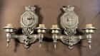 Antique Pair Of Cast Iron Wall Sconce Light Fixtures