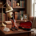 Miniature Violin Model With Stand Case - Wooden Mini Musical Instrument Home    