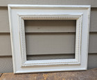 Vtg Chunky Wood Distressed White Picture Frame - Art Work Photo s No Glass
