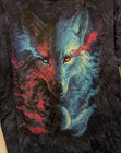 The Mountain Shirt Mens Xl Blue Red Wolf Moon Tie Dye Usa Nature Top Jojos Art