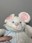 Fisher Price Puffalump Rattle Mouse Bear Blue  White Stripes Plush Puffalumps 