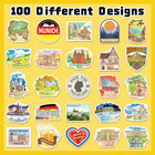 200pcs Germany Stickers  Waterproof German Travel Stickers For Luggage Water Bot