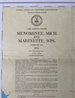 Vintage 1972 Menominee Michigan   Marinette Wisc Nautical Chart Map - 26   x 30   