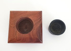 Joe Kovecses Solid Wood Ikebana Vase W  Metal Frog Insert Signed