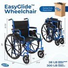 Invacare Folding Wheelchair With 20  Seat  Legrest  Footrests- Blue